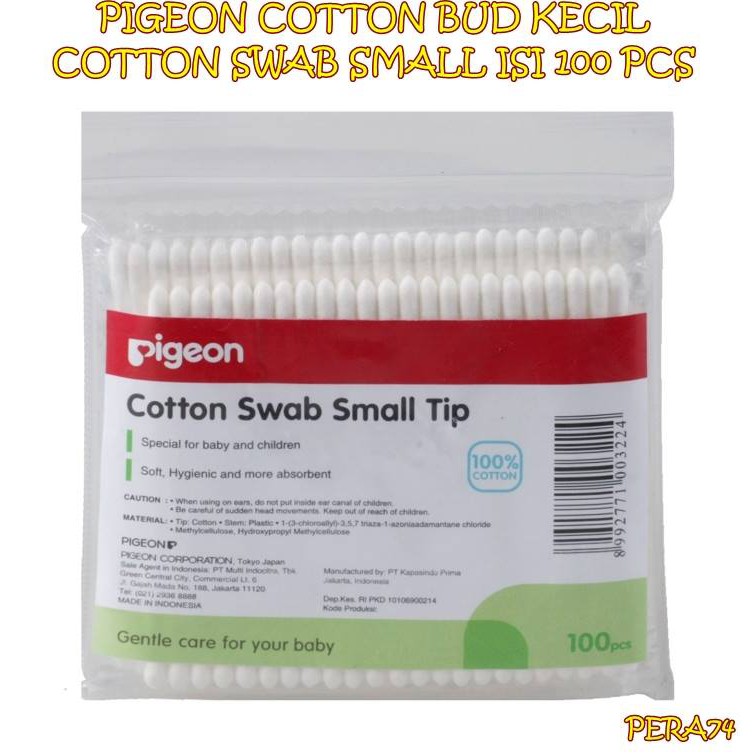 PERA74 PIGEON COTTON BUD KECIL COTTON SWAB SMALL ISI 100 PCS