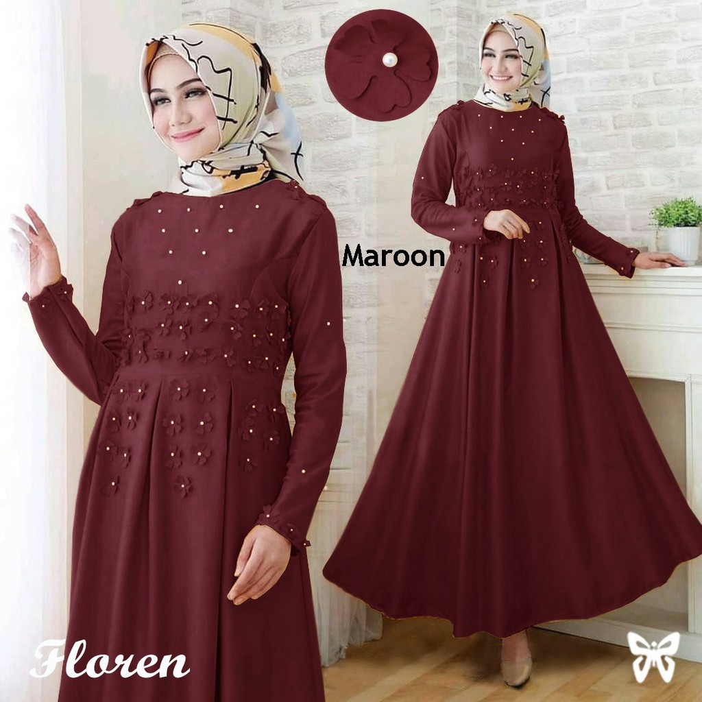 HOPYLOVY - Maxi Dress Floren Mutiara Tabur