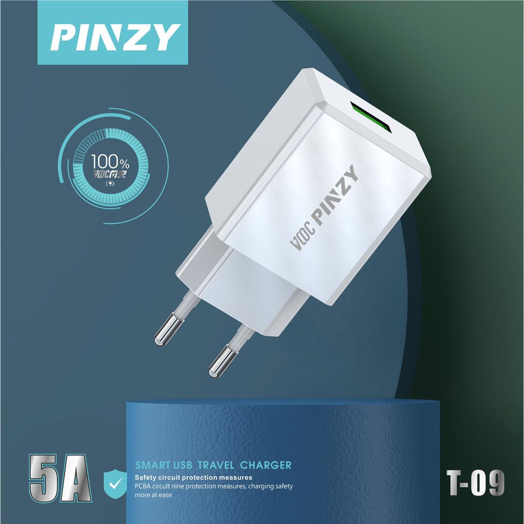 Adaptor Charger - Kepala Charger Original PINZY T-09 Support VOOC