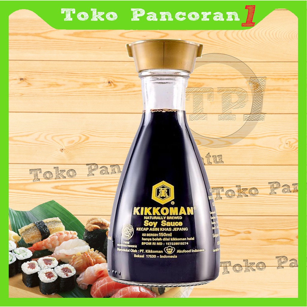 Kikkoman Soy Sauce 150 ml HALAL / Kecap Shashimi / Shasimi / shoyu / jepang japanese / kecap asin