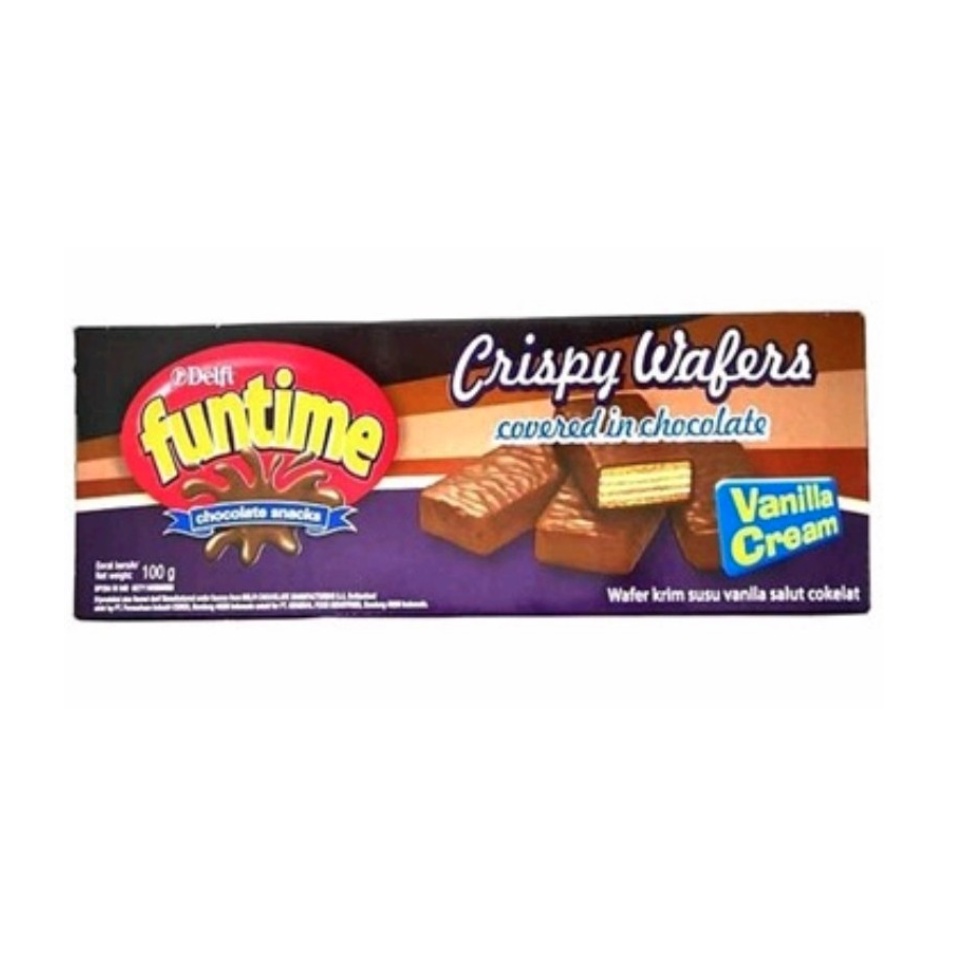 Delfi Funtime Crispy Wafers Chocolate Cream 100 gram