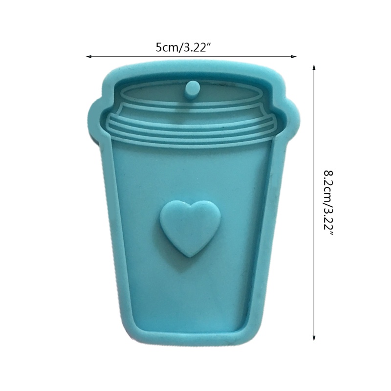 SIY  Shiny Glossy Love Coffee Cup Keychain Epoxy Resin Mold Jewellery Necklace Pendant Silicone Mould DIY Craft Casting Tool