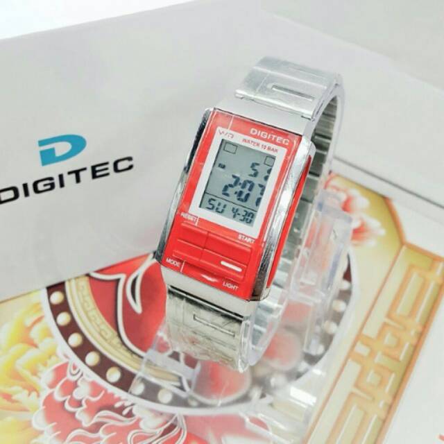 Jam Tangan Wanita Elegan Digitec DG3022  Silver Red Original