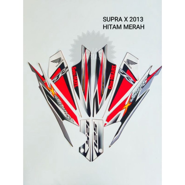 Striping supra x125 2013 hitam merah berlualitas terbaik