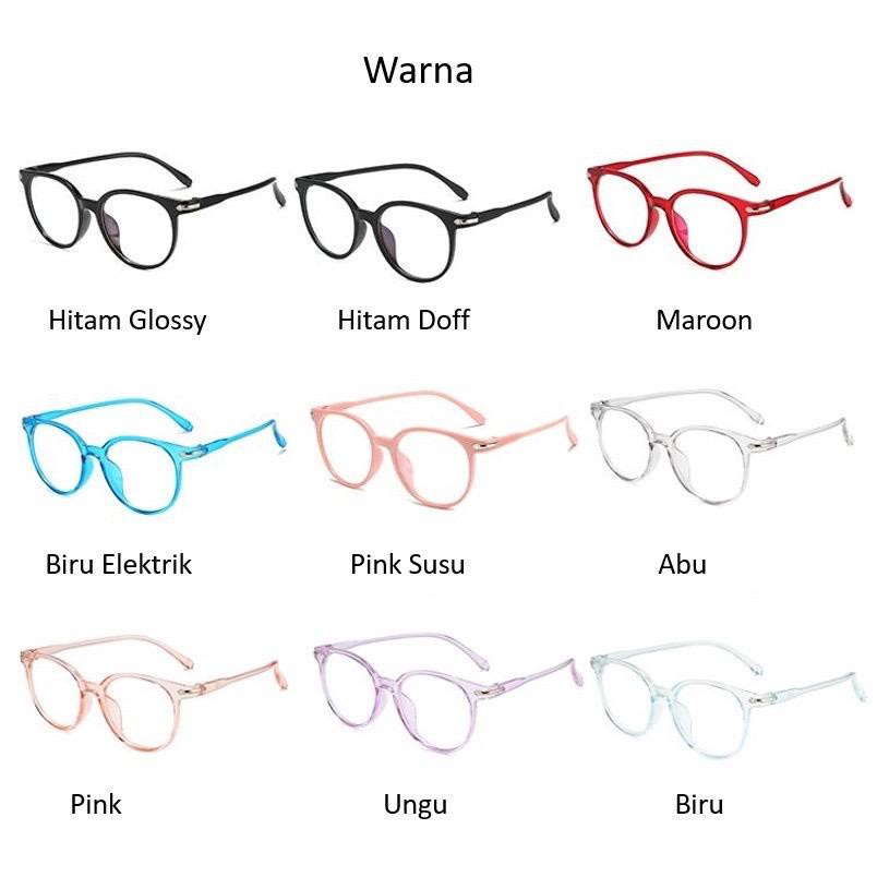 PA ✅ KACA MATA ANTI RADIASI Wanita Pria Frame Sunglasses Lensa Transparan Impor Kacamata KOREA BG KC005 (138)