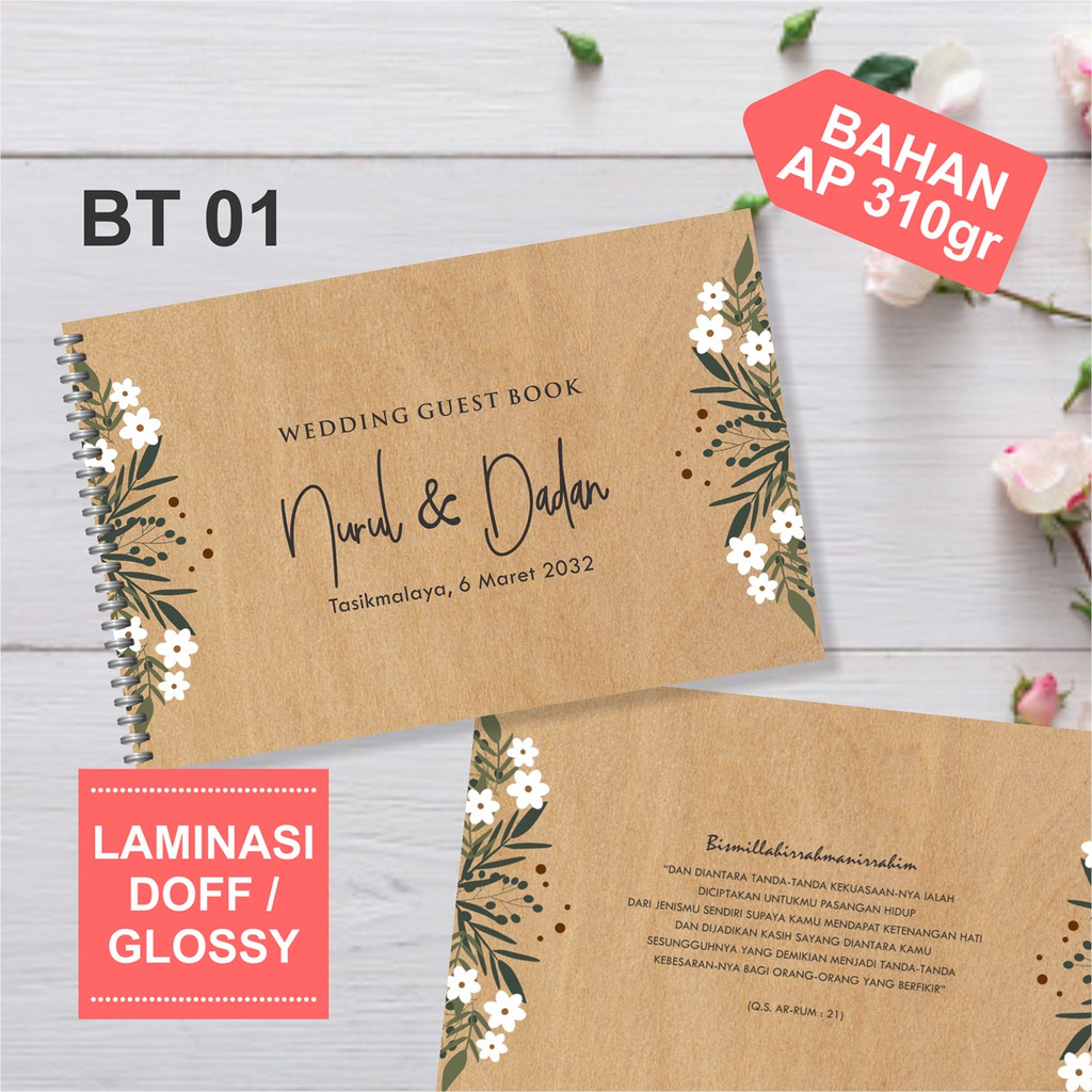 

buku tamu undangan pernikahan custom / guest book foto custom