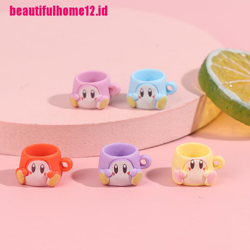 【beautifulhome12.id】5Pcs 1/12 Dollhouse Miniature Accessories Resin Cartoon Cup Simulation Furniture