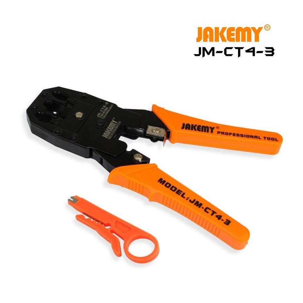 Jakemy JM-CT4-3 Plier 4P 6P 8P LAN 3 Hole Crimping Tool Tang Crimping