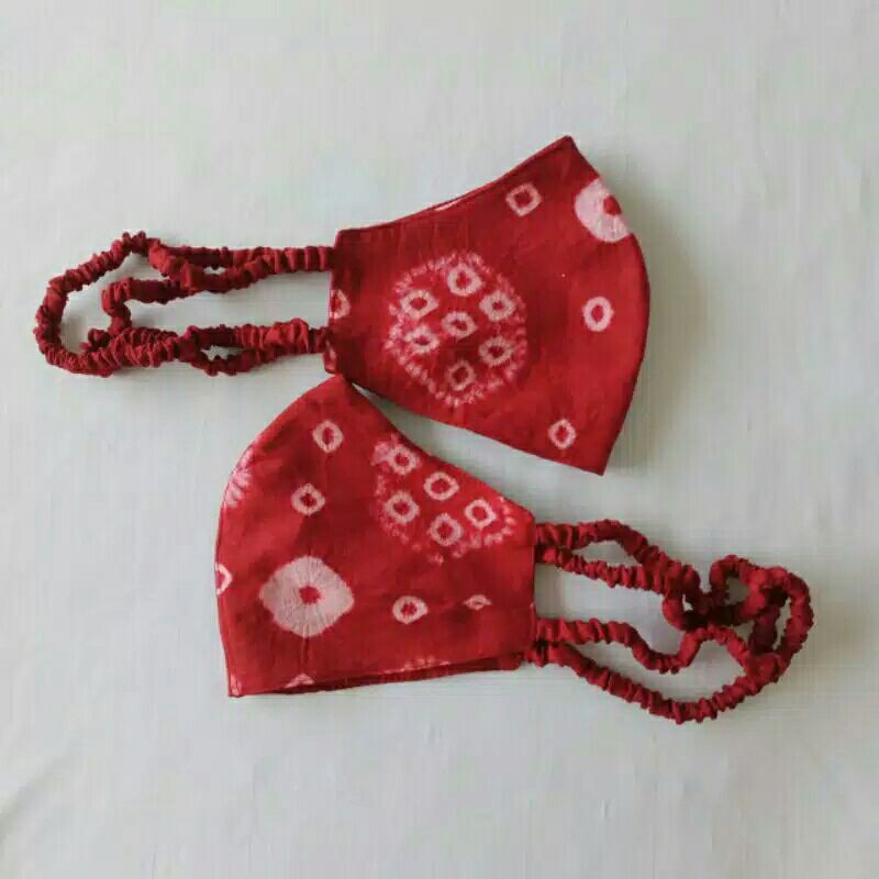 Masker Kain Jumputan Palembang Headloop Hijab