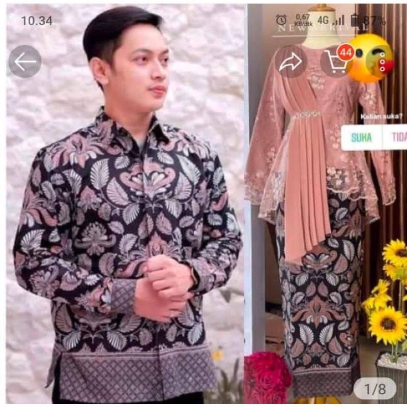 Maura Couple - Sania Ruffle Batik Couple ori Ndoro jowi DNT Garansi Termurah Shopee - KEBAYA COUPLE