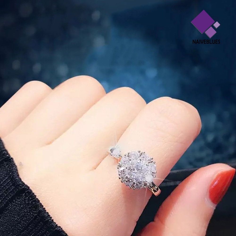 Naiveblue &gt; Cincin Berlian Imitasi Inlaid Untuk Wanita