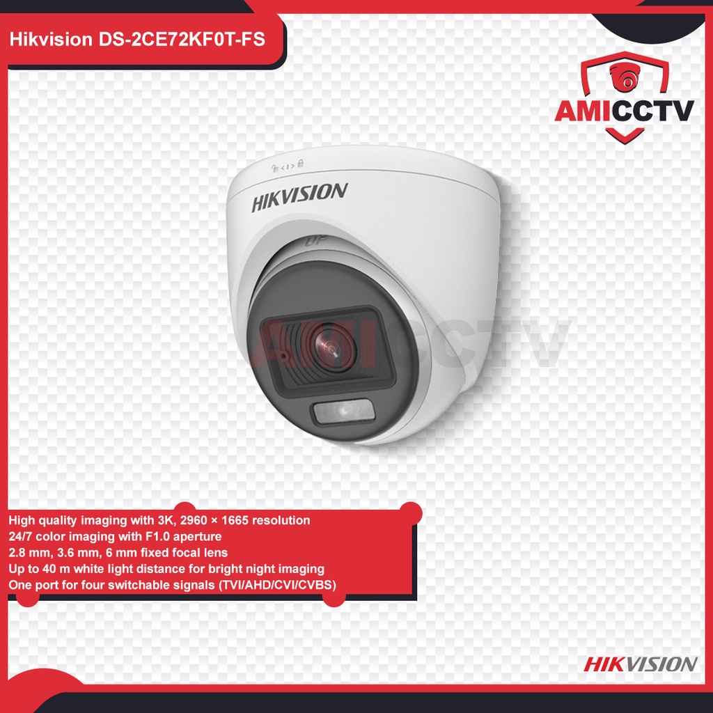 Camera CCTV Hikvision 3K Indoor DS-2CE72KF0T-FS