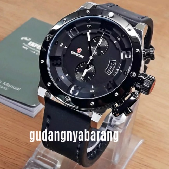 JAM TANGAN PRIA - MAN - COWOK EXPEDITION 6381 SILVER BLACK HITAM ORIGINAL KEREN