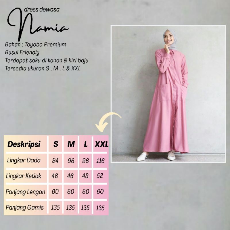 GAMIS / DRESS WANITA DEWASA BAHAN TOYOBO PREMIUM