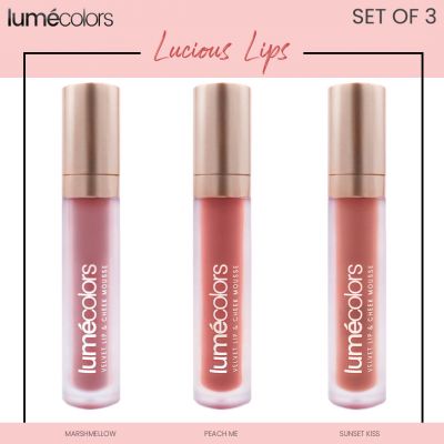 Lumecolors Velvet Lip & Cheek Mousse Luscious Lips - Set of3