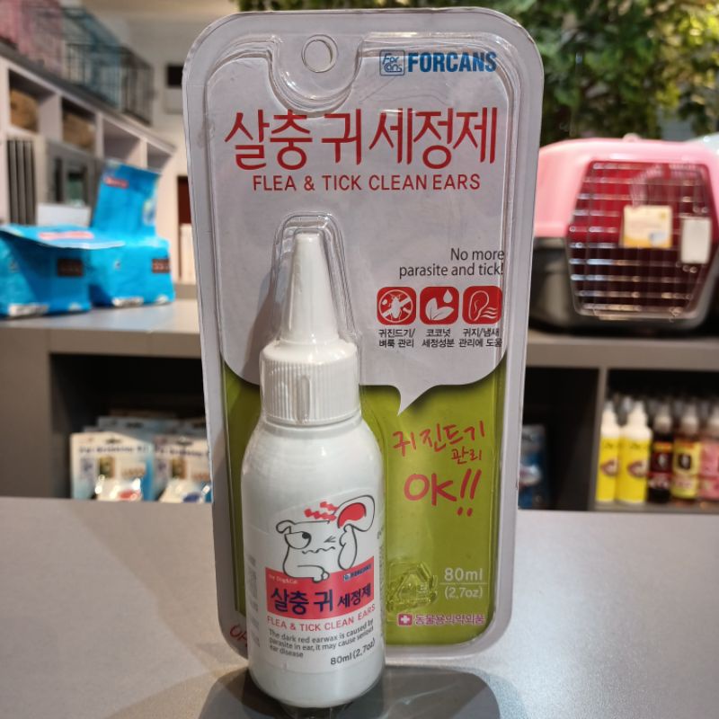 Forcans Flea &amp; Tick Clean Ears 80Ml / Obat Tetes Kutu Dalam Telinga