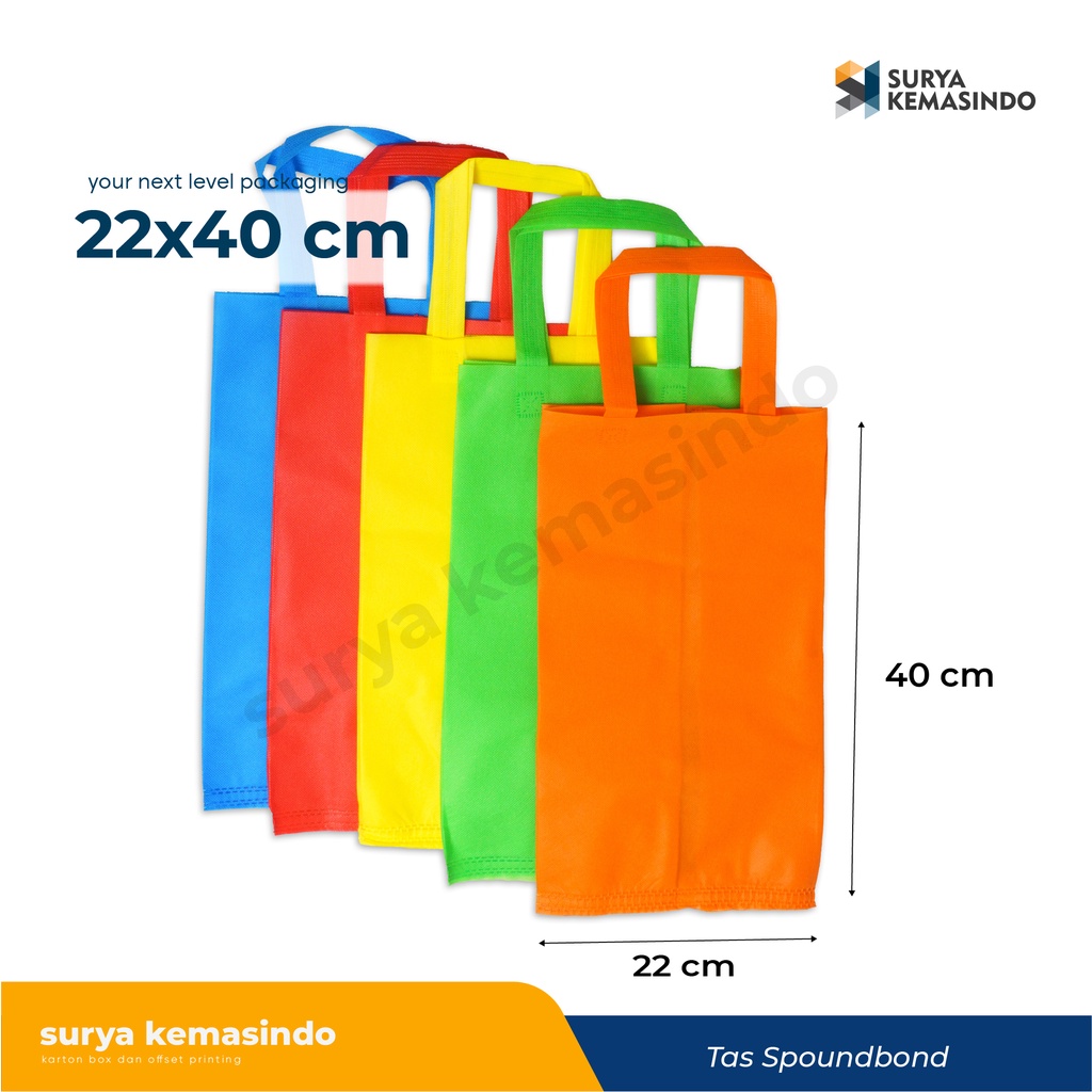 

Tas Spunbond Biasa ( 22x40x22 cm ) tasspunbond/goodiebag/taskain/taskado-JayaPakagin