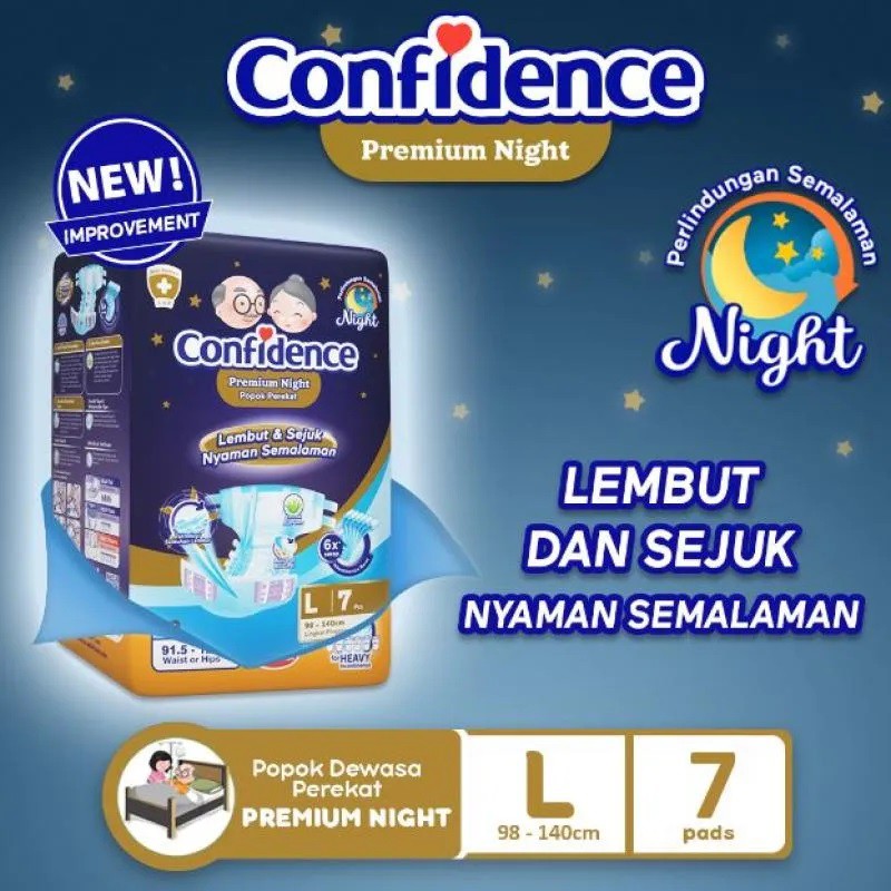 Confidence Premium Night L7 - Cconfidence Popok Perekat Premium L 7