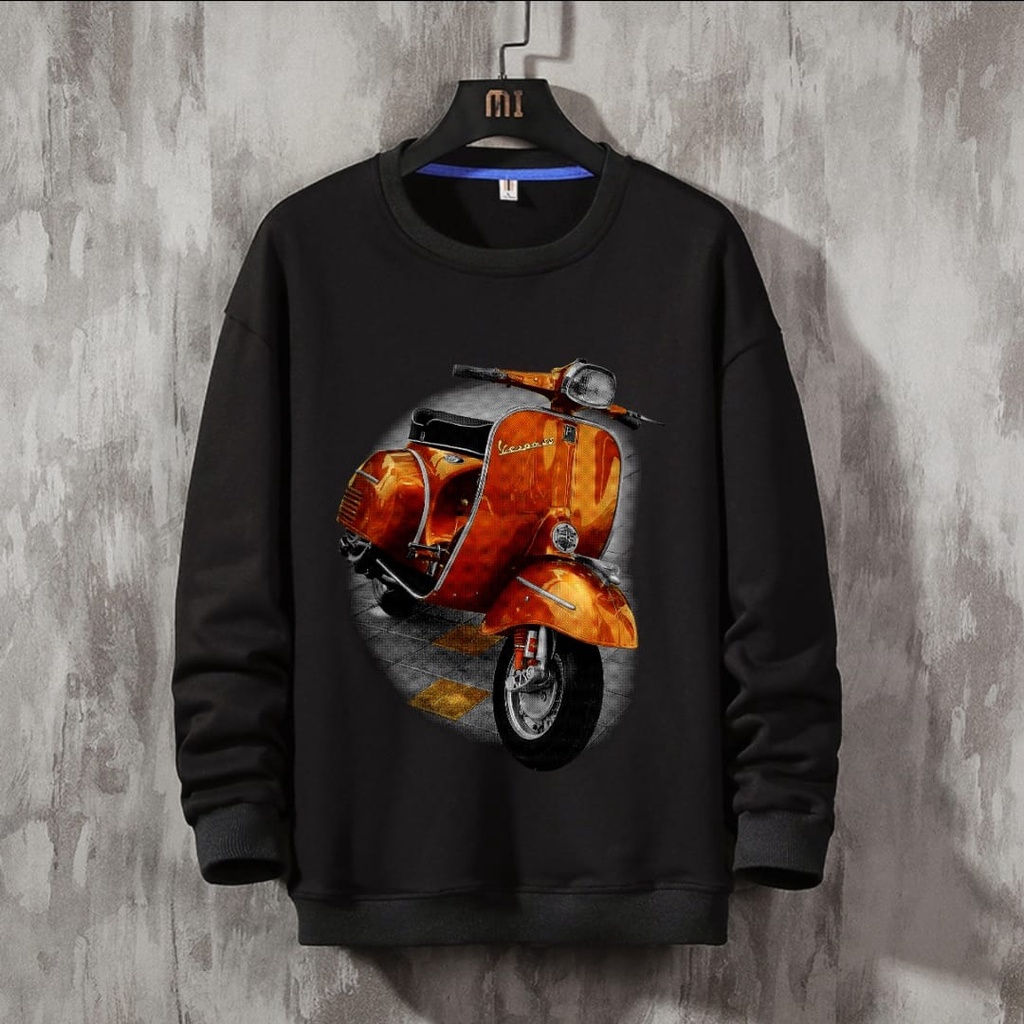 BISA COD / POLILE - BAJU SWEATER VESPA / atasan lengan panjang / baju pria distro / fashion keren / terbaru