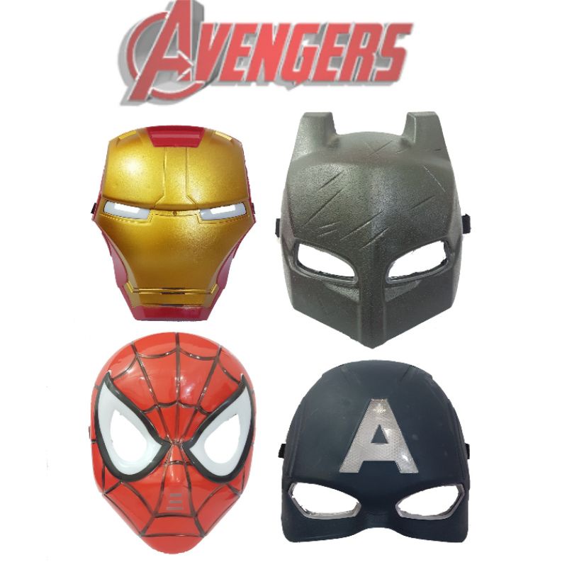 Mainan Topeng Avenger Nyala Spiderman Iron Man Captain America Batman/ Topeng Avenger Led Murah