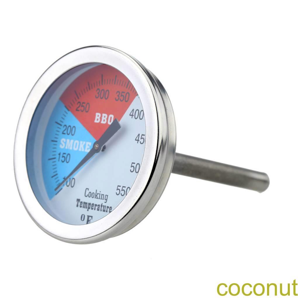 [Coco]Stainless Steel BBQ Smoker Pit Grill Thermometer 100-550℉ Oven Food Meat Temp Gauge Household Cooking Tools