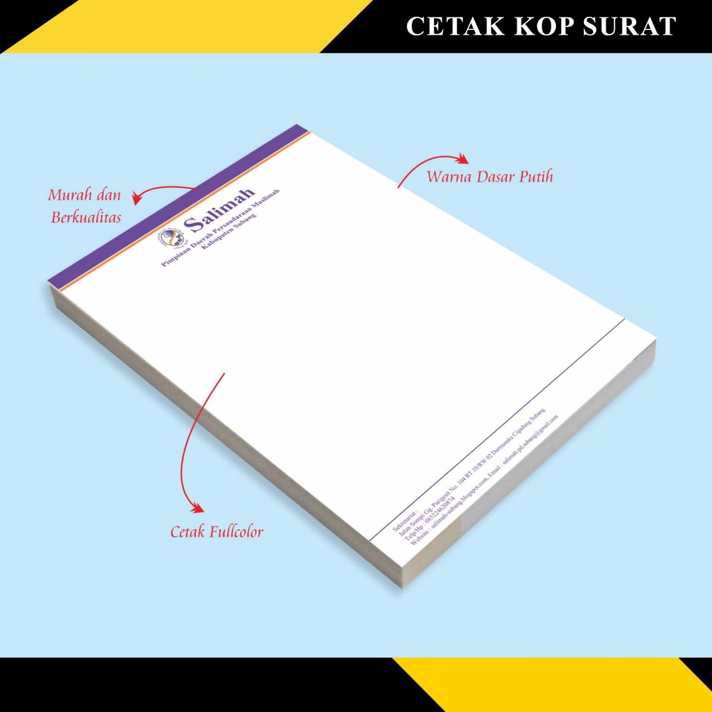 

Cetak kop surat kepala surat custom