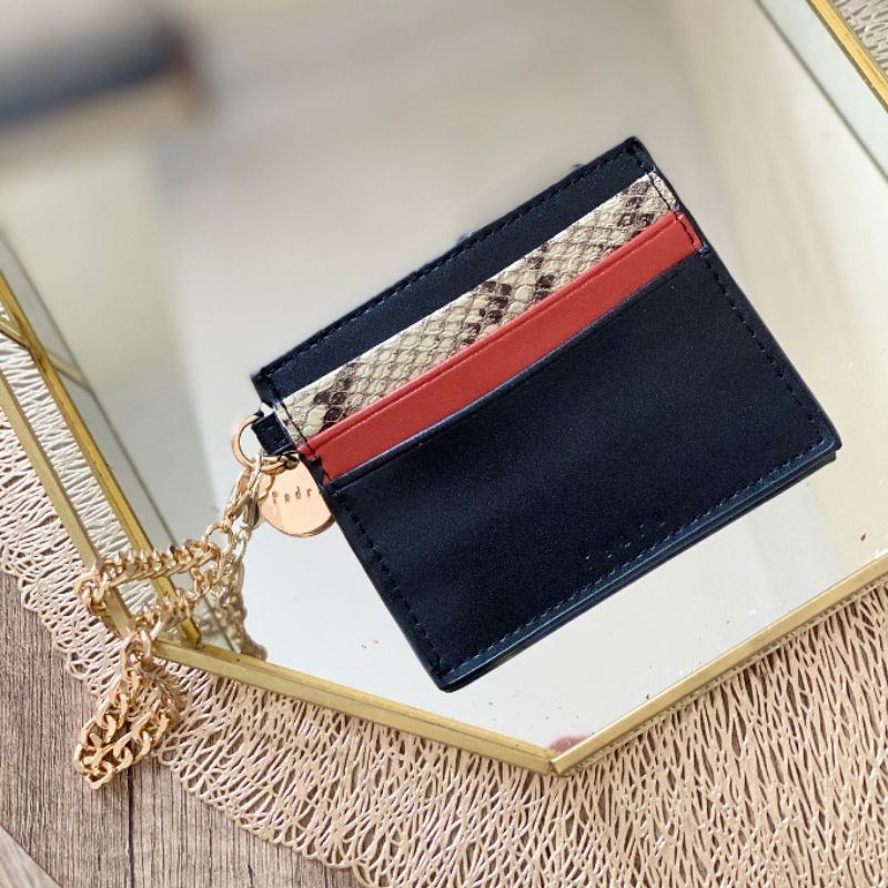 4.4 SALE | PDRO Snake-Effect Leather Card Holder