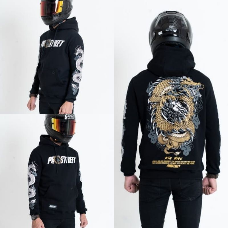 HOODIE PROSTREET KIN RYU BLACK NEW / JAKET PROSTREET HOODIE / SWEATER HOODIE SUNMORI PRIA