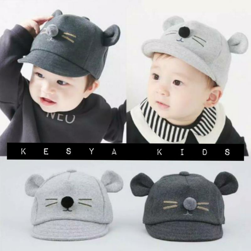 Topi bayi//Topi Bayi Newborn Karakter Kucing Anak Laki laki Perempuan Usia 0 - 1 Tahun