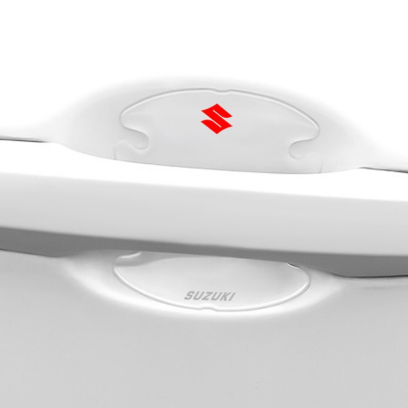 4/8pcs Pintu Mobil Suzuki Mangkuk Stiker Anti Gores Transparan Auto Handle Protector Film Pelindung Tahan Air