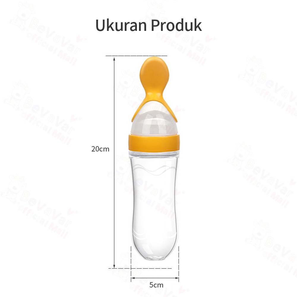 BEVAVAR Botol Sendok Makan Bayi Botol Dot Silikon Baby Food Feeder