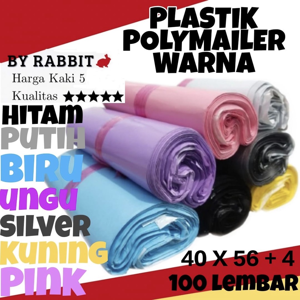 

Polymailer kantong plastik online WARNA 40X56+4 (40X60) ISI 100LEMBAR / PLASTIK PACKING ONLINE / POLYMAILER AMPLOP