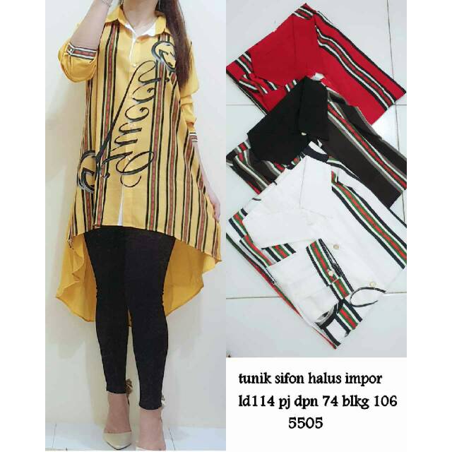 Dress Tunik Sifon Halus Wanita Model Duyung