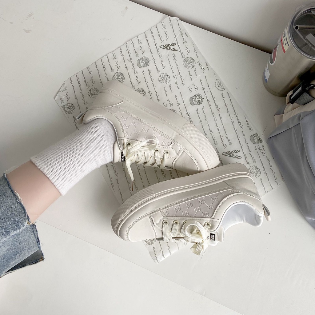 SEVEN_DAY SEPATU SNEAKERS PUTIH WANITA KOREA IMPORT CASUAL SHOES H-616-3