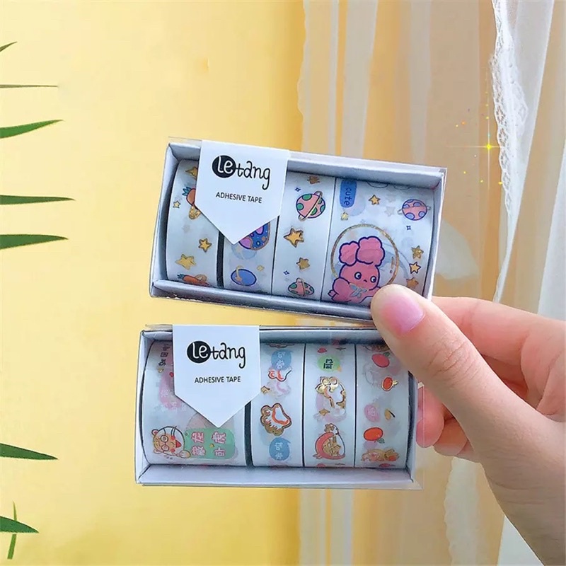 

washi tape 4 pcs set cute decoration/ masking tape / selotip kertas / diy dekorasi scrapbook