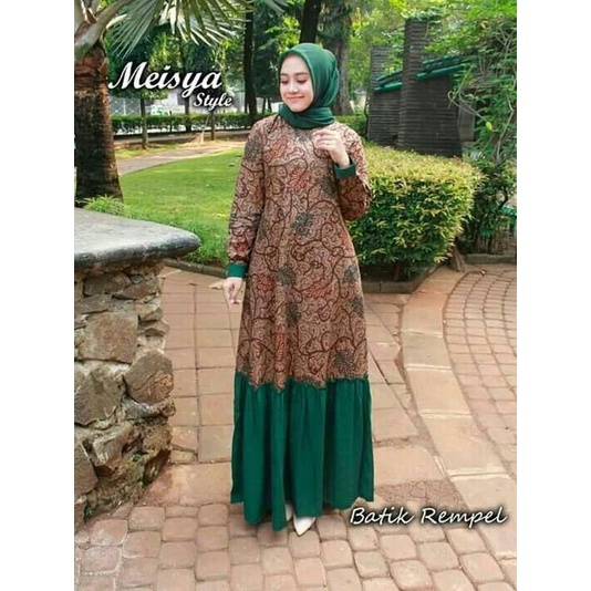 GAMIS BATIK MANGGAR,SEKAR,CANTIK, KUBIS,KUPU,PADI,DAUN/COD-meisya serit ijo