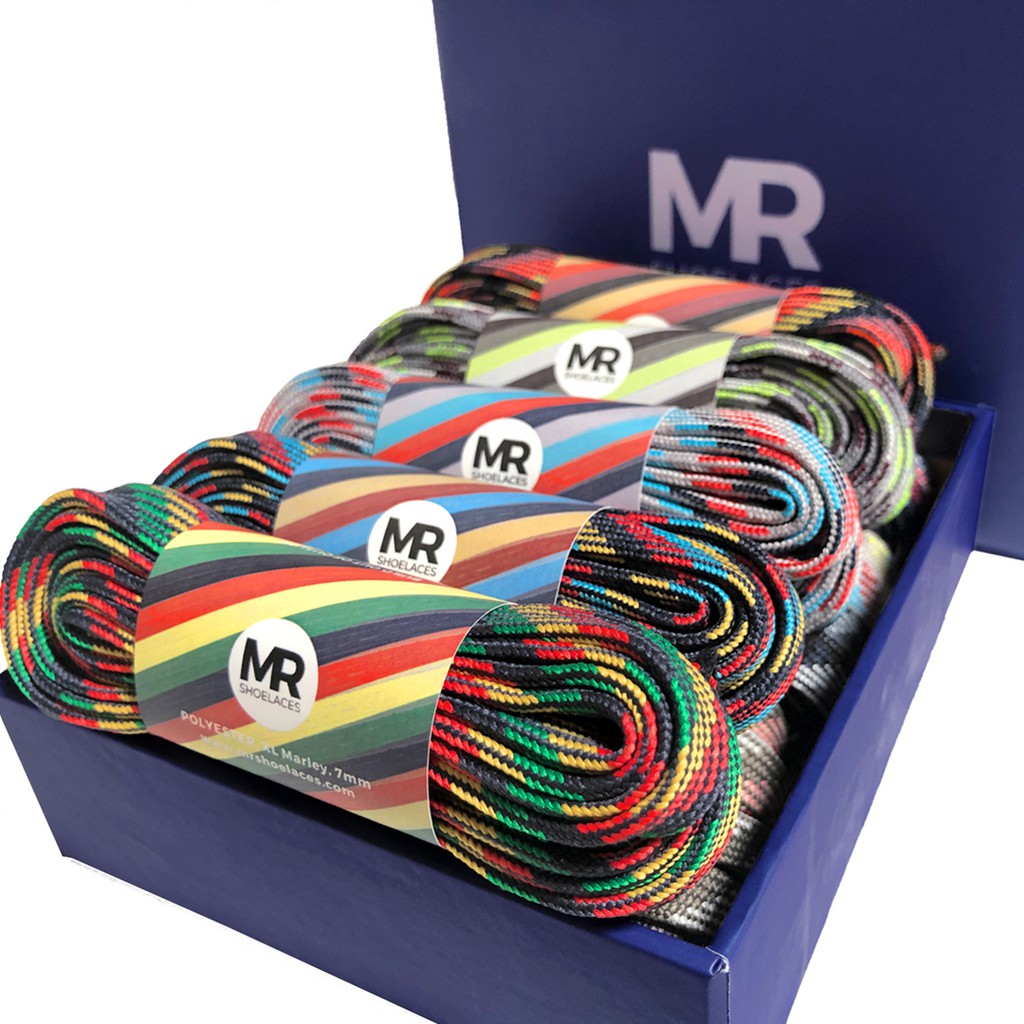 MR Shoelaces BOXMF10 Paket Tali Sepatu Motif Gepeng Flat 6-7mm Isi 10 Pasang (Ultimate Box)