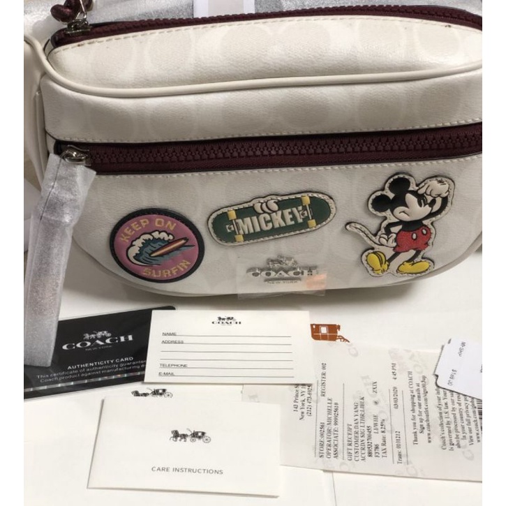 DISNEY X COACH 3786 Veil belt bag Signature with sports patch