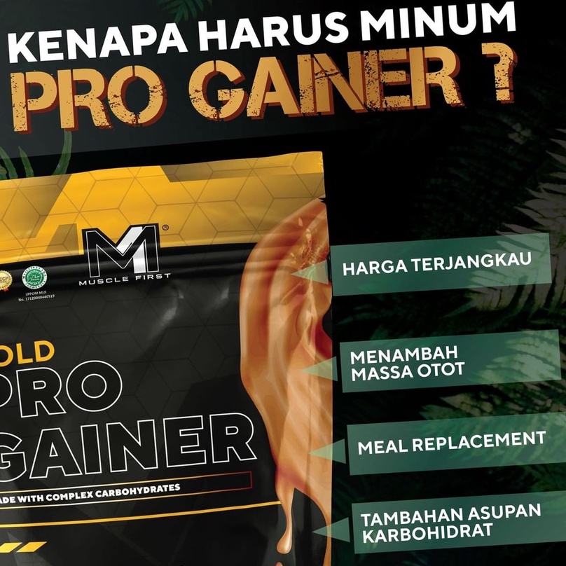 M1 Muscle First Gold Pro Mass Gainer 2 lbs 2lbs 900 gr Susu Protein Gym Bulking Penggemuk Penambah Berat Badan