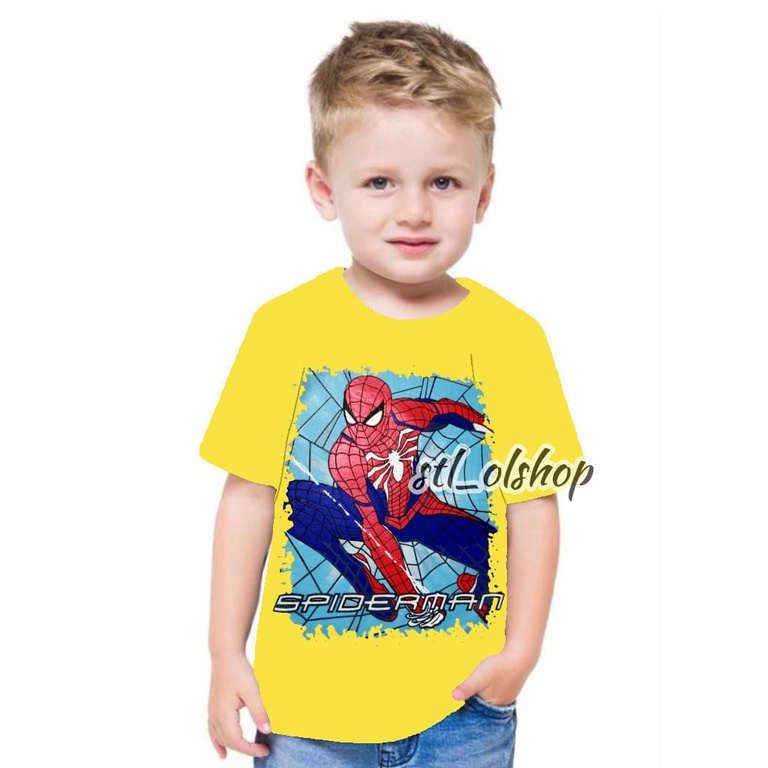 Kaos atasan Spiderman anak laki-laki  | Kaos lengan pendek | 1-10 Tahun