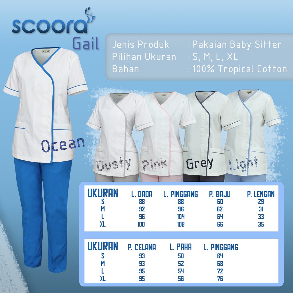 Baju Suster SCOORA Gail (Ocean)