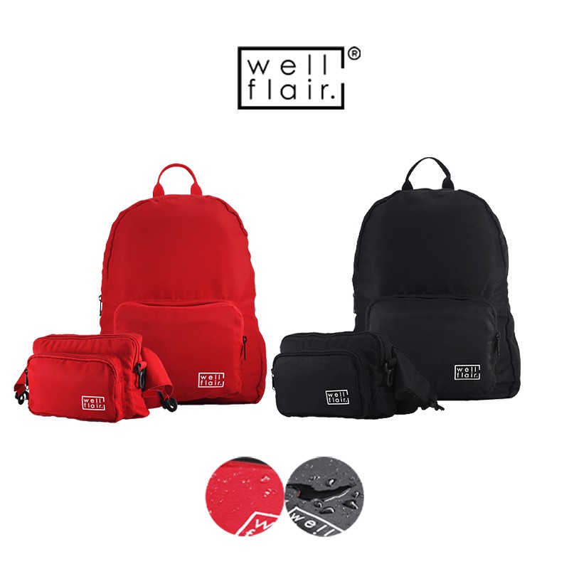 Tas Ransel Punggung Pinggang Backpack Waist Bag Waterproof 2in1 2 in 1 Pria Wanita Premium