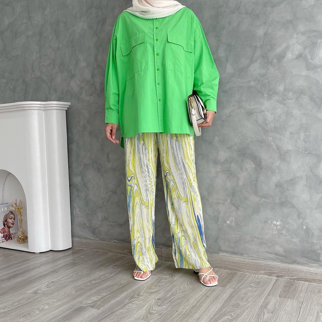 Jade Top  LD 140 Bahan Katun Paris - BAJU BLOUSE WANITA JUMBO BIG SIZE TO XXXL - ATASAN LENGAN PANJANG