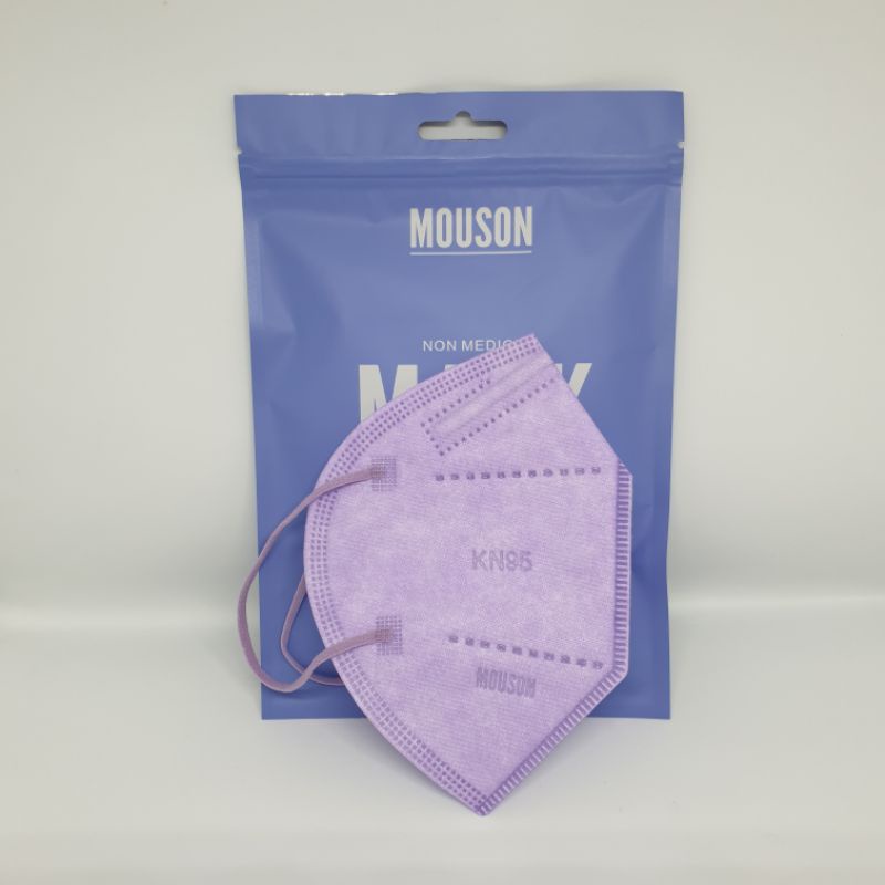 Masker Kn95 5 Ply Mouson Warna Ungu Muda Lilac Violet Isi 10 Pcs Earloop