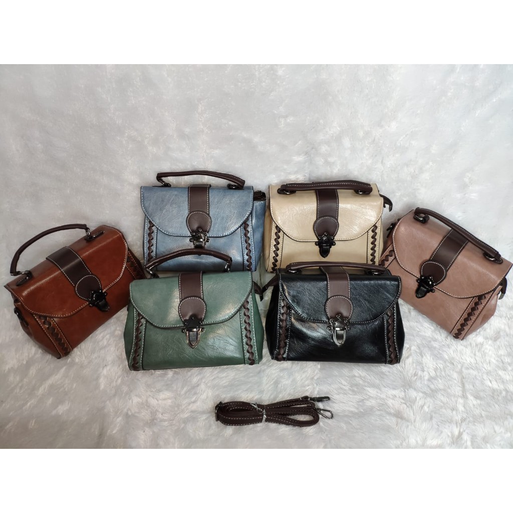 JK 724 1KG MUAT 2PCS TAS HANDBAG KECIL WANITA SELEMPANG FASHION IMPORT U4481