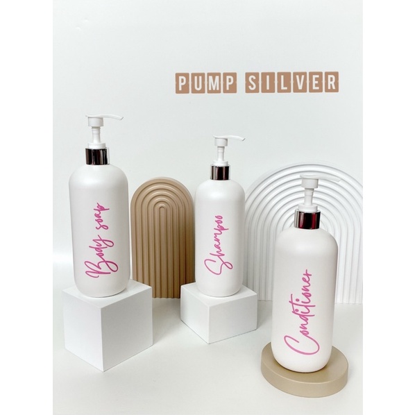 botol putih 500ml n24 pink edition.  aesthetic bottle minimalist refill organizer tempat sabun cair pump estetik
