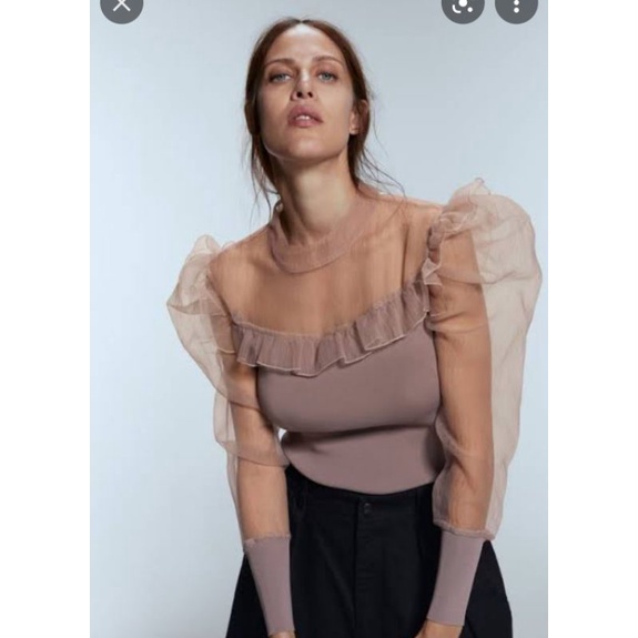 zara Combined Organza top
