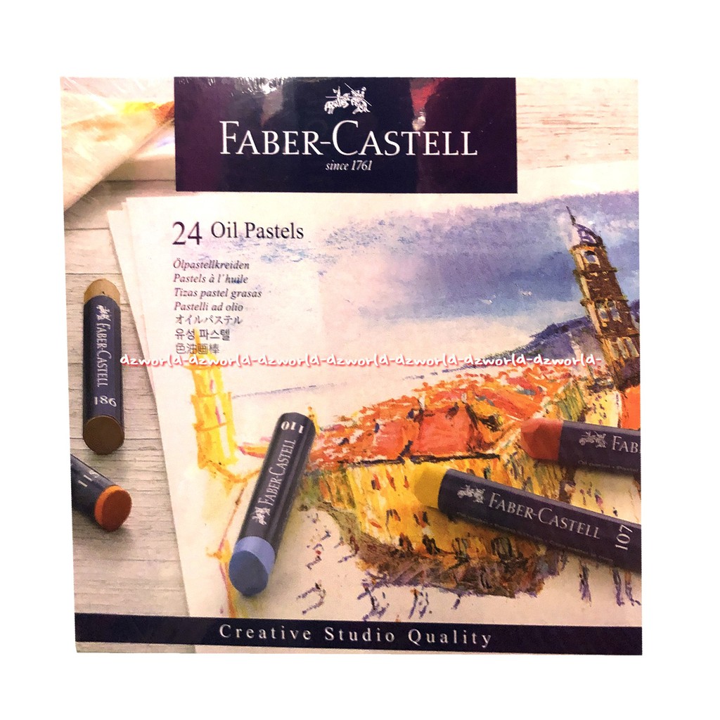 Faber Castell 24 Oil Pastels Colour Crayon Cat Minyak