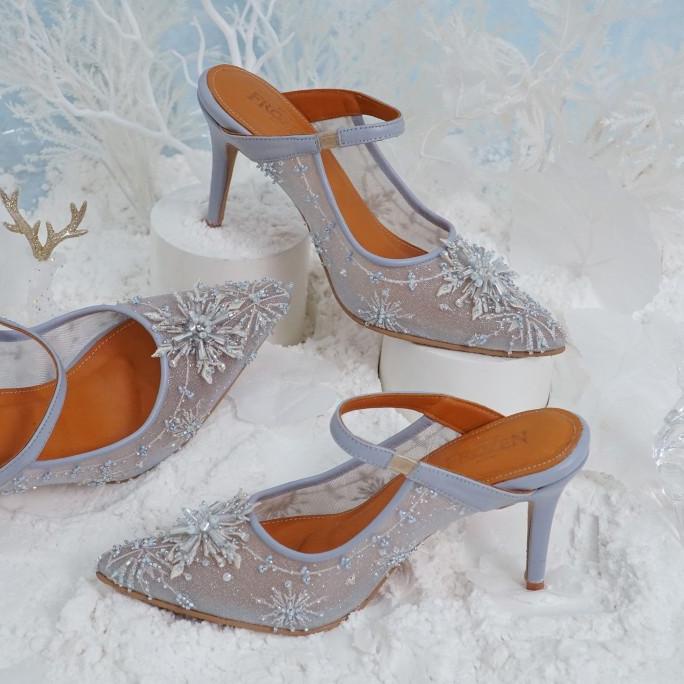 VAIA - Disney Frozen - Sepatu Heels Wanita Celline 9 CM - 39,Ice Blue Termurah