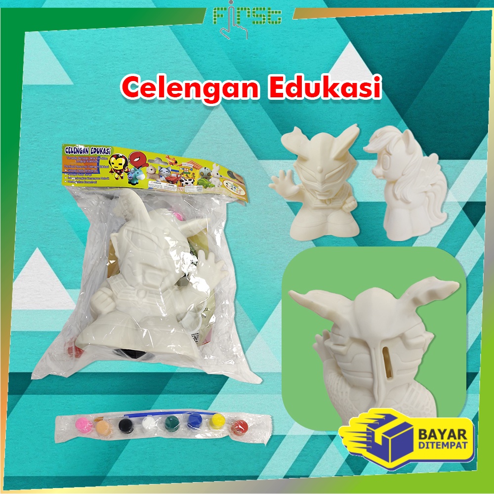 Jual FH-M255 Celengan Anak Lukis Karakter / Mainan Edukasi Paket